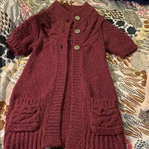 Free People short sleeve long cardigan sz small.